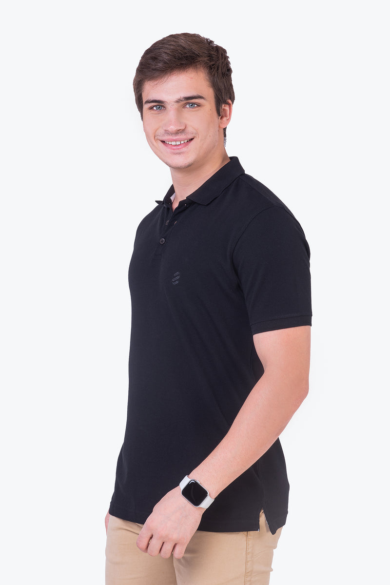 Slim fit premium Bold Black Polo Tshirt for Men Zorian