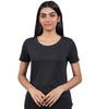 Black Supima Cotton Round Neck T-shirt for Women