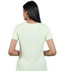 Pastel Green Cotton Supima Round Neck T-shirt for Women