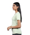 Pastel Green Cotton Supima Round Neck T-shirt for Women