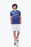 Zorian Aqua blue line Dry-fit T-shirt for Men