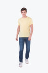 Yellow Supima Cotton Round-Neck T-shirt for Men