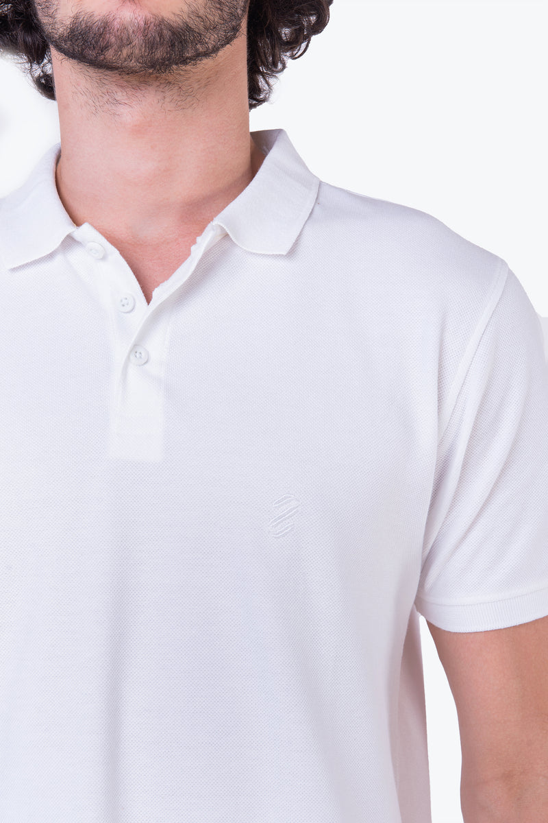 Slim fit Premium Bright White Polo T-shirt for Men – Zorian